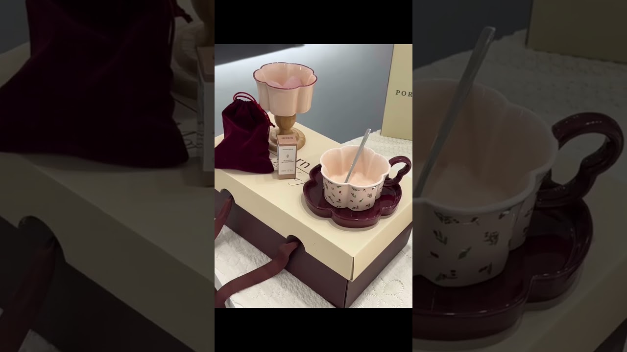 Today's new coffee cup set gift box pairing～🎁📷 