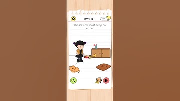 Brain Test 4 Level 19 This lazy cat must sleep on her bed. Tricky Friends Gaming Shorts #gamingplay