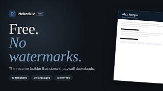Build a Resume That Gets Picked | Free, No Watermarks | PickedCV screenshot 4