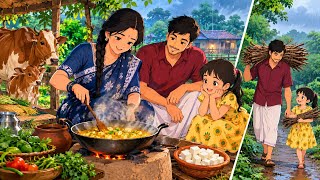 Rainy Day In A 90S Indian Village ⛈️ Traditional Paneer Curry With Rice Cooking And Village Life