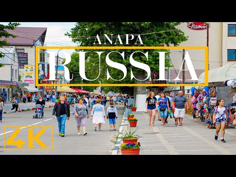 Russia | Walking through the city streets of Anapa | travel guide 4K