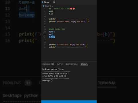 Swap Like a Pro | python #python #shorts