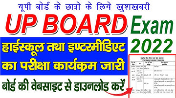 UP Board Time Table 2022| UP Board Class 10 & 12 Time Table 2022 | UP Board datesheet 2022 |UP Board