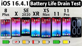 iOS 16.4.1 Battery Life Drain Test - iPhone 8 Plus vs X vs SE 2020 vs XR vs XS Max vs 11 vs 11 Pro