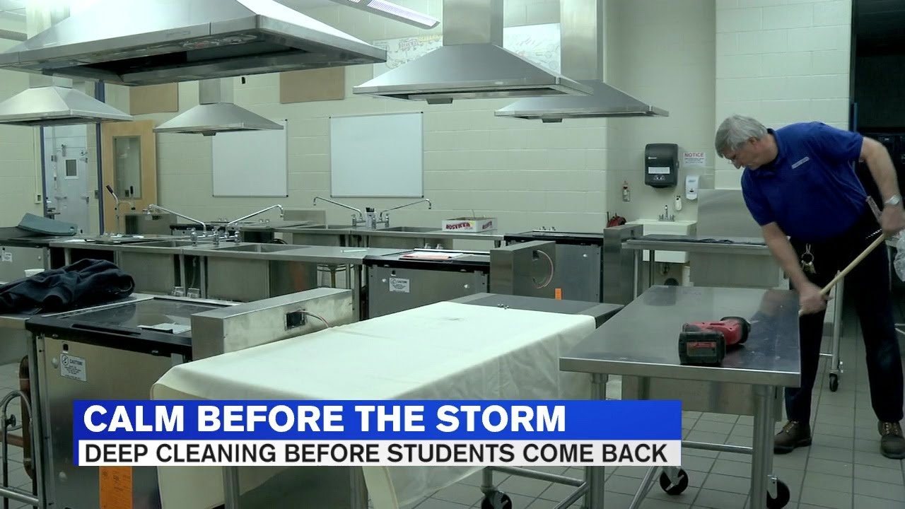 Deep cleaning underway at area schools before students return from break