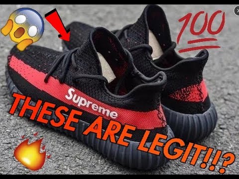 ARE THESE SUPREME YEEZYS REAL???!! 