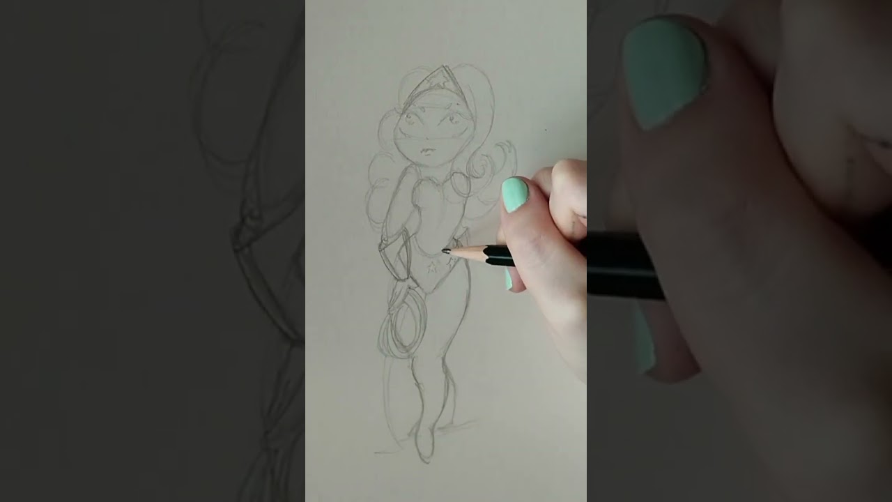 How to draw Wonder Woman - DC - chibi