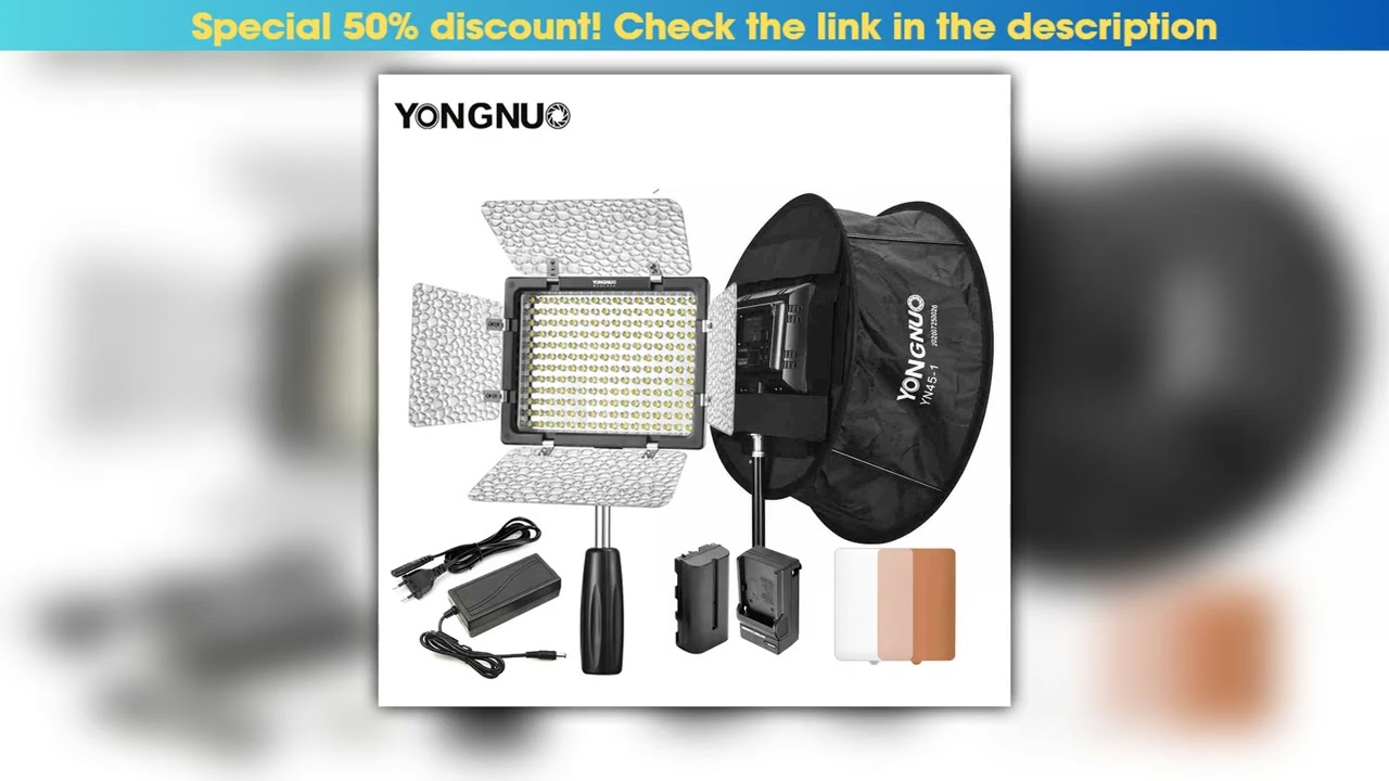 Yongnuo YN160 III LED Video Light CRI95 5600K Bicolor 32005600K Stepless Dimmable Brightness