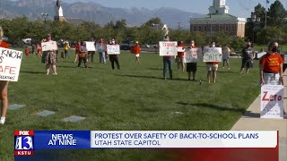 Teachers hold protest at state capitol over safety of back-to-school plans
