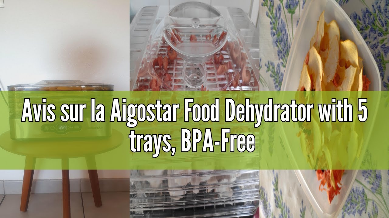 Déshydrateur Alimentaire Aigostar 240W 5 Plateaux Crispy - Sans BPA Multicolore