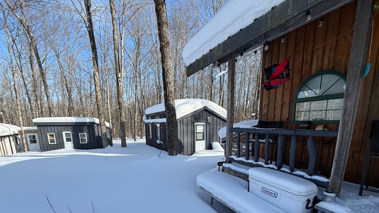 -24. Frigid winter check up at the off grid cabin - YouTube