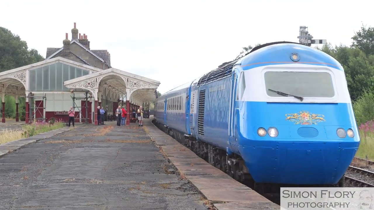 Midland Pullman (the blue pullman) on a railtour passing through Hellifield