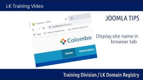 Joomla TIPS 1 - display site name in browser tab