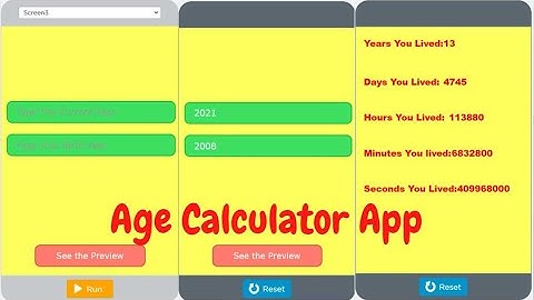 Age Calculator app in Code.org, AppLab, Tutorial 5