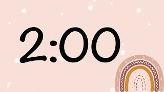 2 Minute Cute Boho Rainbow Timer (Bells Alarm at End)