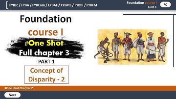 ONE SHOT | Concept of disparity 2 fc fybcom | Fybcom sem 1 foundation course | mumbai university