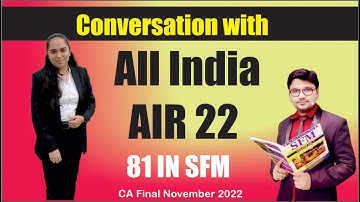 Conversation with AIR 22 Aditi Gandhi || 81 Marks in SFM || CA Final Nov 2022 #icai #icmai #caresult