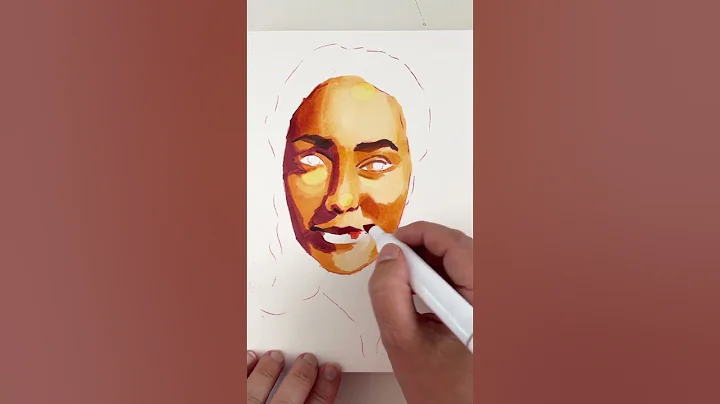 Alcohol markers portrait tutorial #shorts
