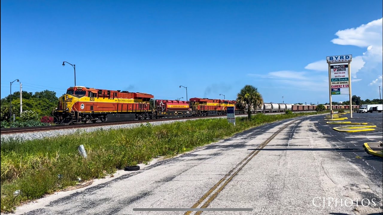 Lunchtime surprise: FEC 206 with business cars rolls through Cocoa
