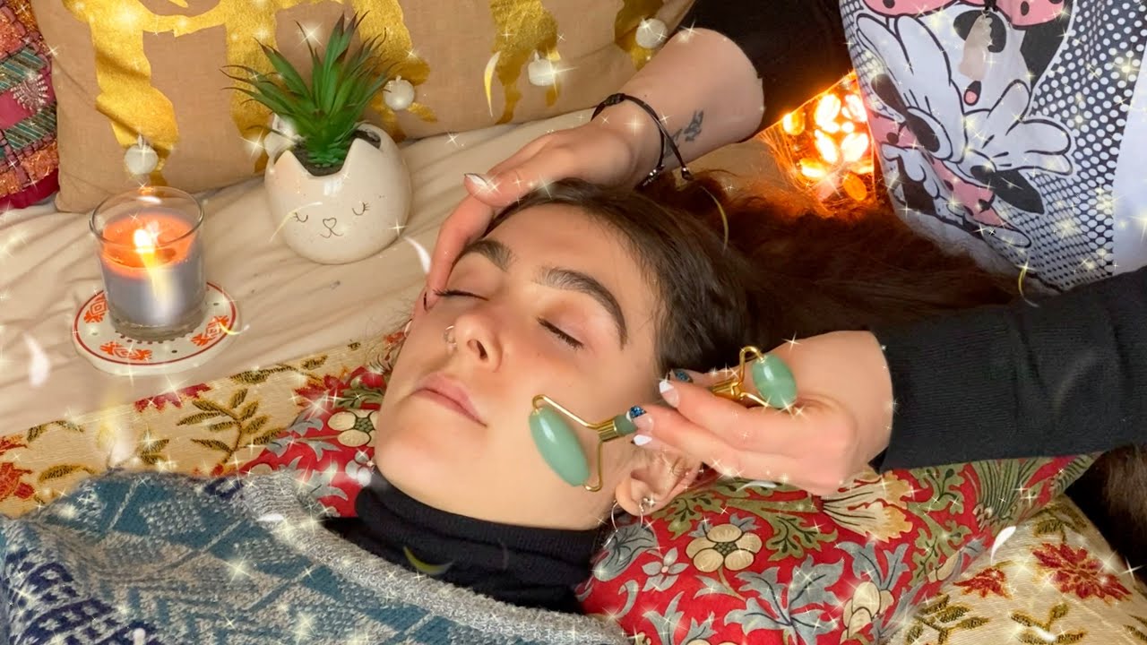 💚 ASMR ~ Calming Face & Hair Pampering Treatment ~ Gentle Hand Movements ~ No Healing Music 💚