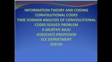 Time Domain analysis of convolutional codes. solved problem