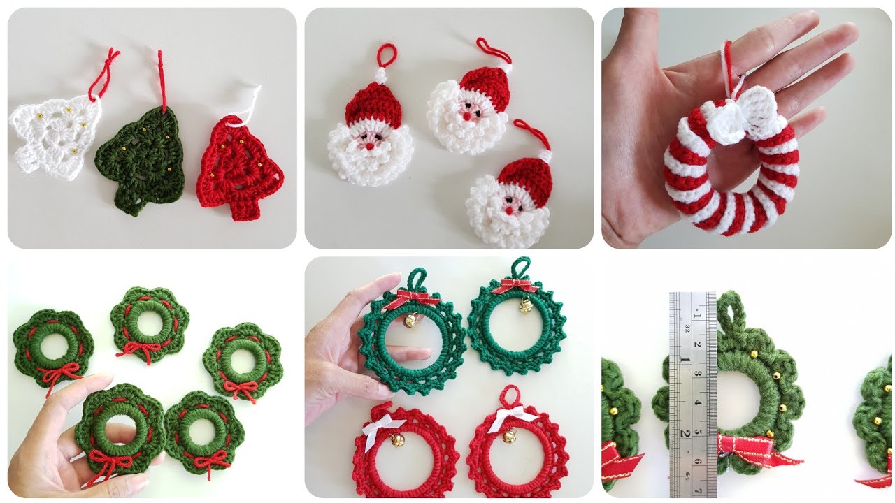 6 ideas Handmade Crochet Christmas tree ornament decor from Etsy YouTube