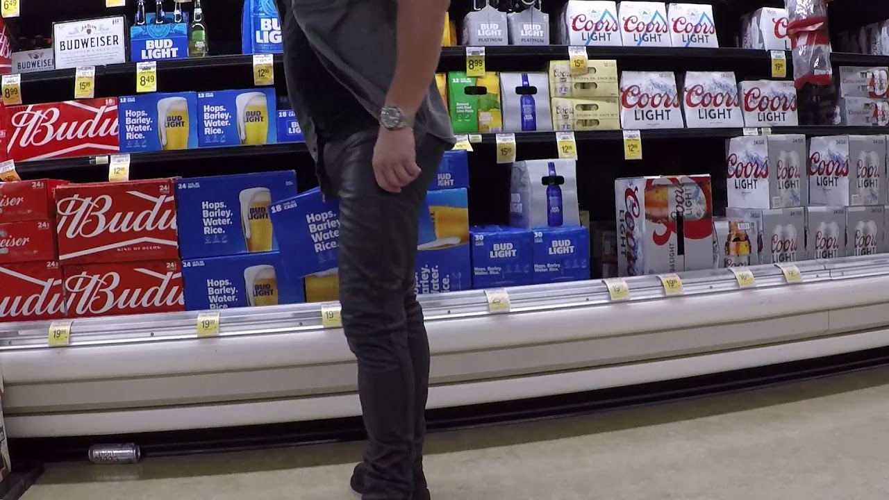 Beer run wearing leather jeans YouTube