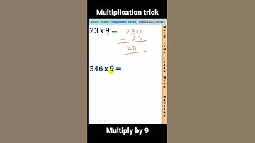 multiplication tricks/any no multiply by 9#vedicmultiplicationtrick#shorts #vedicmathstricks