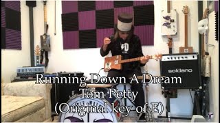 Running Down A Dream Tom Petty on 3 String Cigar Box Guitar kick drum high hat one man band