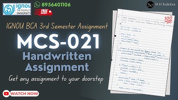 MCS-021 Handwritten Solved Assignment 2024-2025 | IGNOU BCA Handwritten Assignments | #ignou