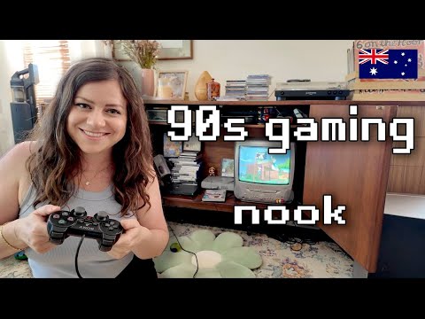 My Cozy 90s/2000s Retro Gaming Nook - PlayStation, CRT TV, CD Player!