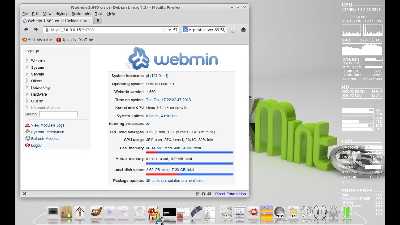 Webmin Raspberry Os Webmin on RaspberryPI HD - YouTube