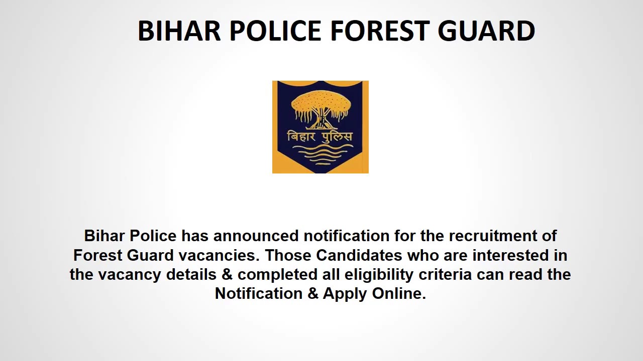 Bihar Police Forest Guard Online Form 2020 | BiharStateGovtJob | OBillboard