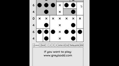 Grey is Odd - Today grids. Solution level 1 7X7 dated 05-16-2024 #logicpuzzles #logicgames  #games