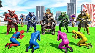 4 SPIDER-MAN Surrenders to GIANT RAT KING! 😱 | Indian Bike Driving 3d Video