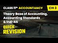 Theory Base of Accounting, Accounting Standards & Ind-AS - Quick Revision | Class 11Accountancy Ch 3