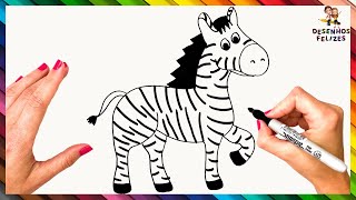 Como Desenhar Uma Zebra Passo A Passo ? Desenhar Zebra Fácil