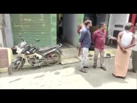 Cement Road was laid without moving the parked bike in Vellore - Tamil Nadu