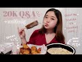 20K Q&A + 먹방 | korean chicken, ddukbokki, myungrang hot dog