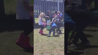Jason Easter egg hunting at Nova Pre-K
