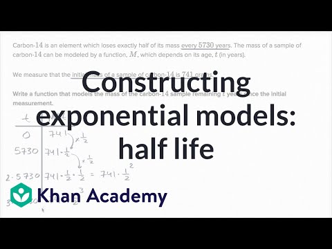 Constructing exponential models: half life | Mathematics II | High School Math | Khan Academy