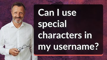 Can I use special characters in my username?
