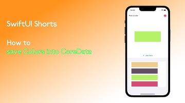 Xcode: How to save colors to CoreData - SwiftUI