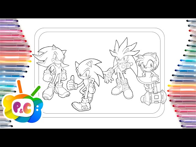 Sonic vs Shadow coloring pages/ Sonic, Silver, Amy Rose coloring