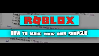 How to make a Shop GUI 2019 [Part 1!]