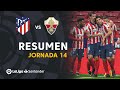 Resumen de Atlético de Madrid vs Elche CF (3-1)