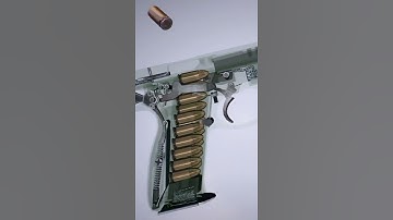 Browning Pistol Firing in 3D 🔫🔥 | Classic Gun Animation