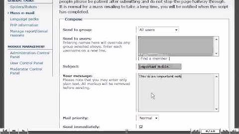 How to send a mass email to users in phpBB - phpBB Tutorials