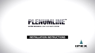 Plenumline Mechanical Joint Installation Instructions