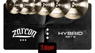 Kit Com 5 Pratos De Bateria Zarcon Hybrid Set-E Liga B20 Z-Sound - Descubra O Som Dos Seus Pratos